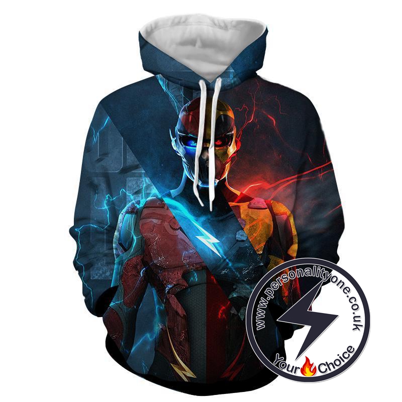 Flash 3D Printed Neon - The Flash Hoodies - Star Lab